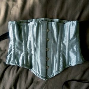 Steely Blue Steel Boned Corset